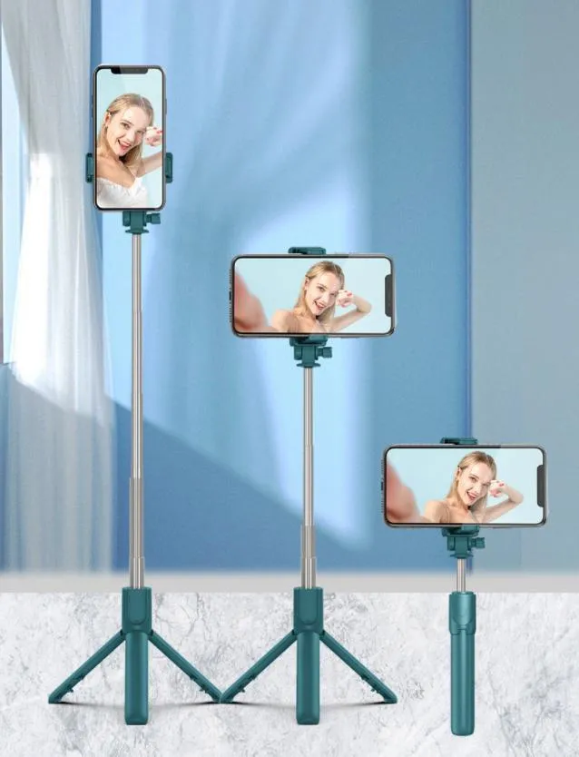 2022 New Version Selfie Stick Tripod, 2 Styles (with led light or without light) Wireless Bluetooth Selfie Stick Retractable Mobile Phone Bracklet Tripod Stand with Remote Controller