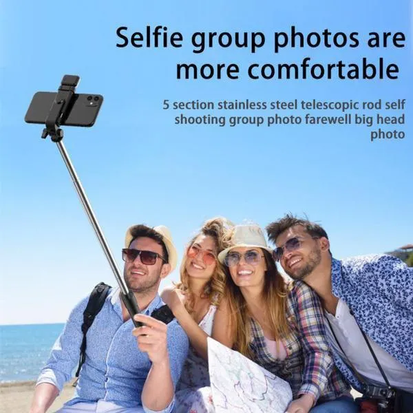 2022 New Version Selfie Stick Tripod, 2 Styles (with led light or without light) Wireless Bluetooth Selfie Stick Retractable Mobile Phone Bracklet Tripod Stand with Remote Controller