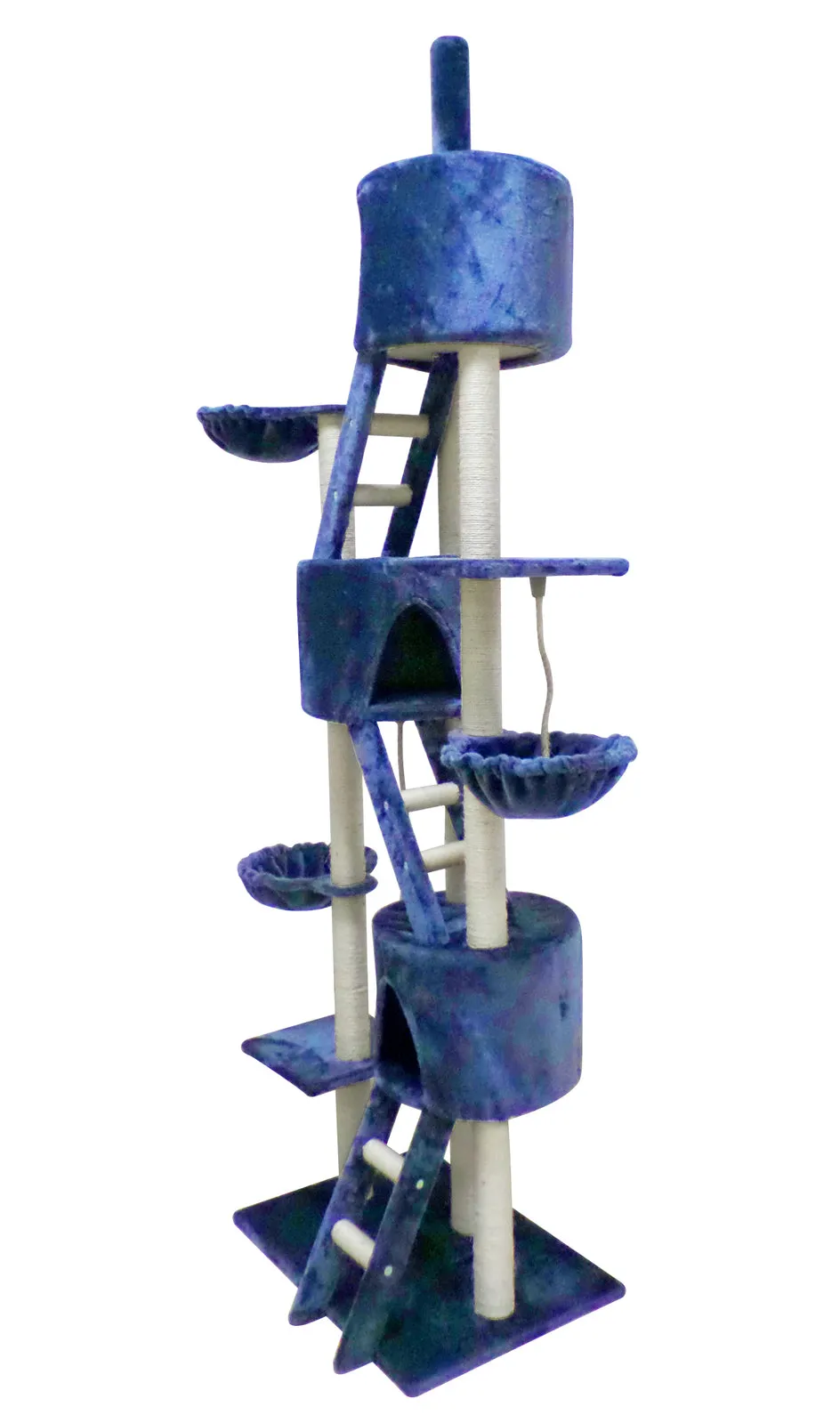 244cm XL Multi Level Cat Scratching Post Tree (Blue)