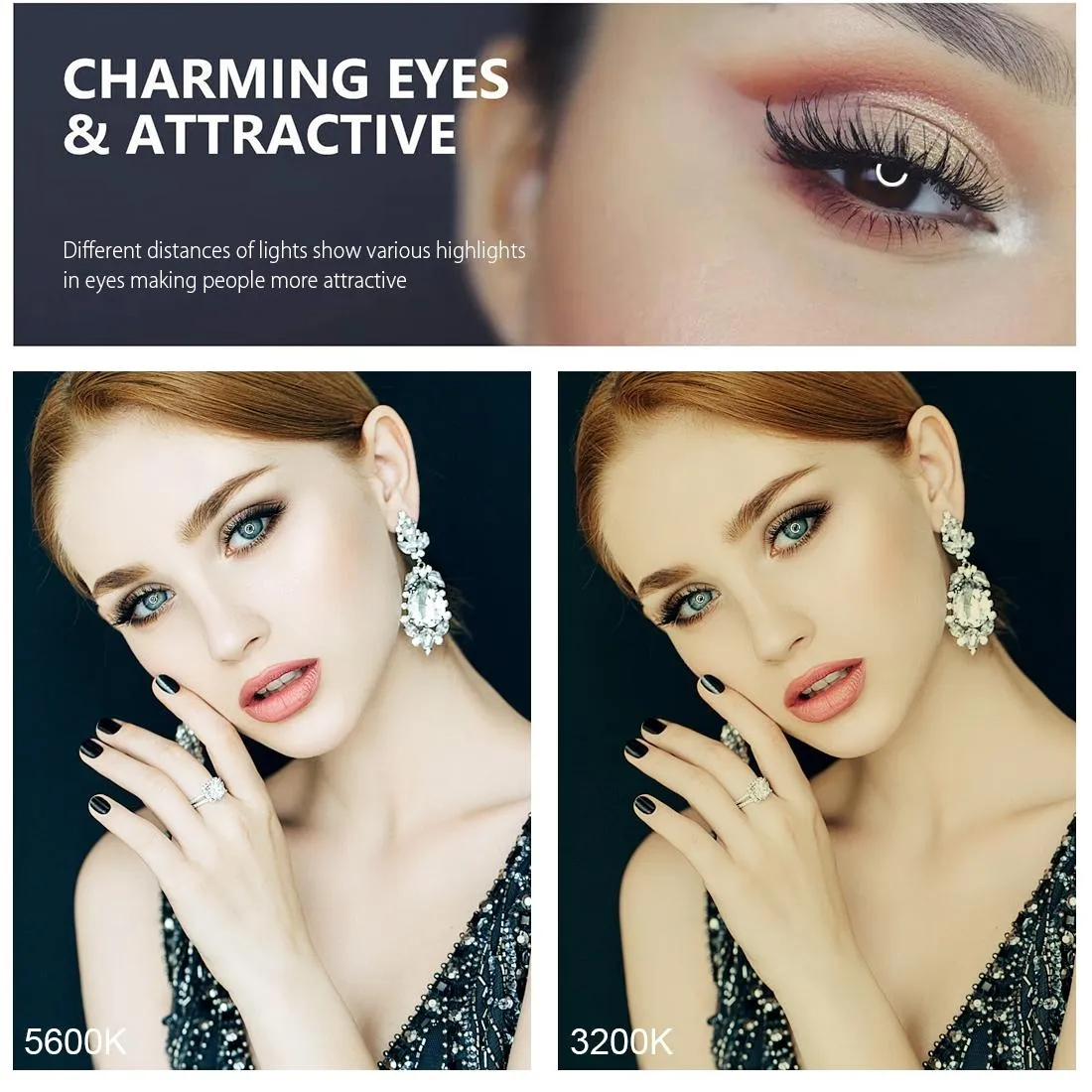 6.2 Dual-Colour Ring Light | USB | 3 Modes | Monitor Clip | Black