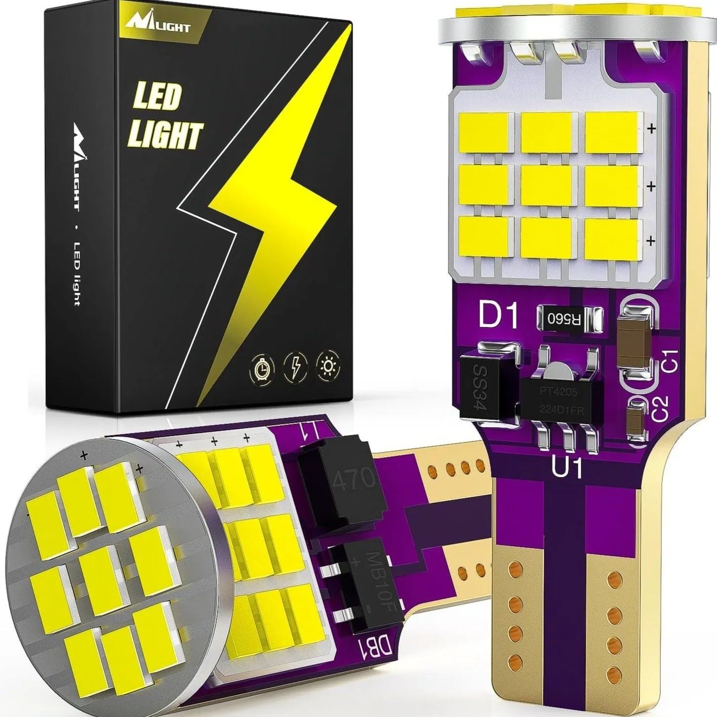 921 912 T15 906 922 W16W 3020 27SMD 6500K Xenon White LED Bulbs (Pairs)