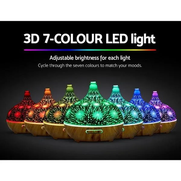 Aroma Diffuser 3D LED Night Light - Aromatherapy Humidifier Purifier - Fireworks