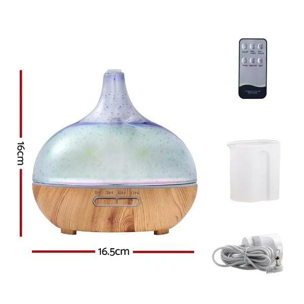Aroma Diffuser 3D LED Night Light - Aromatherapy Humidifier Purifier - Fireworks