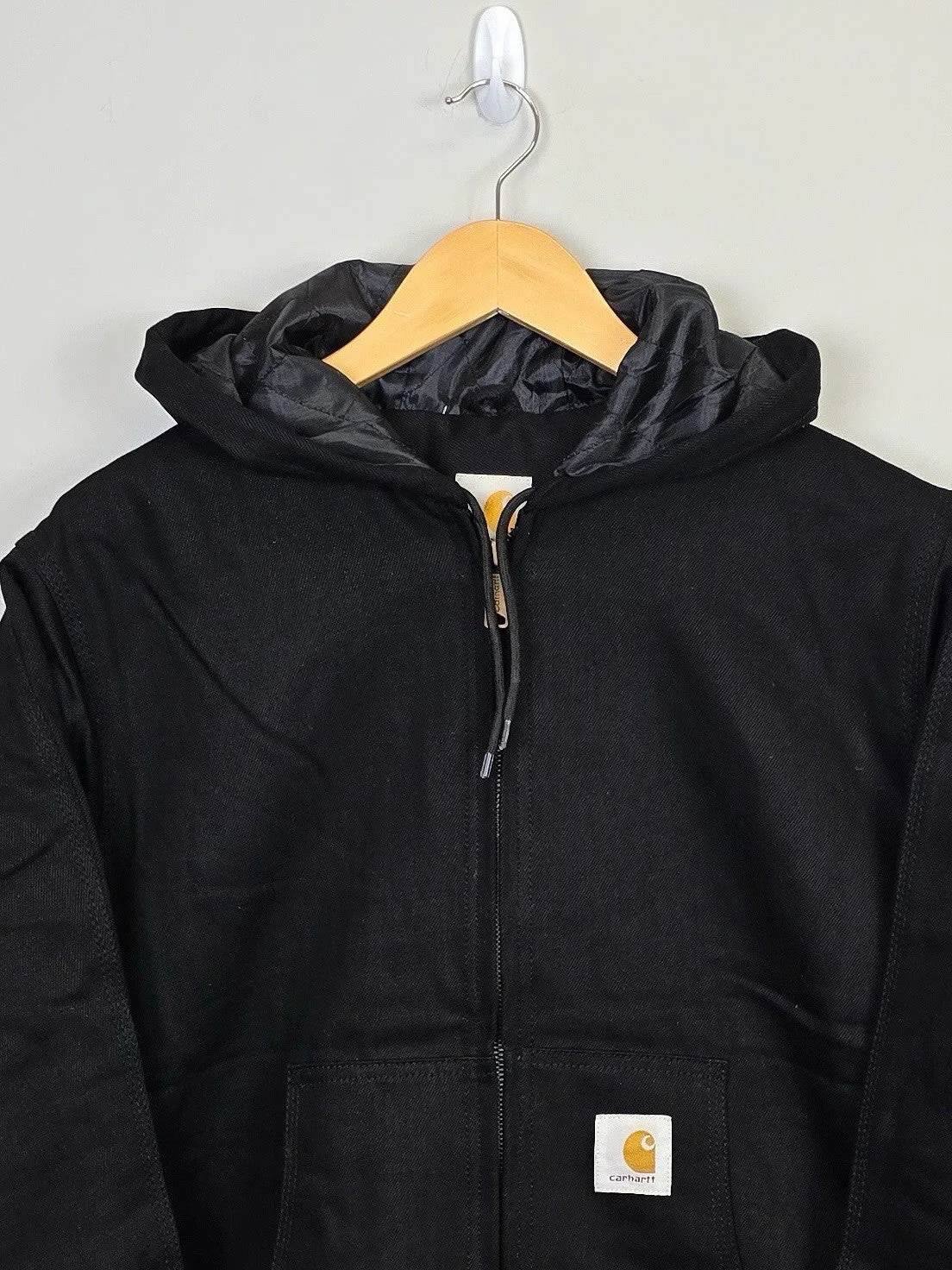 Carhartt Reworked Jacket Men's Black Long Sleeve Hooded Full Zip (Sizes Available)