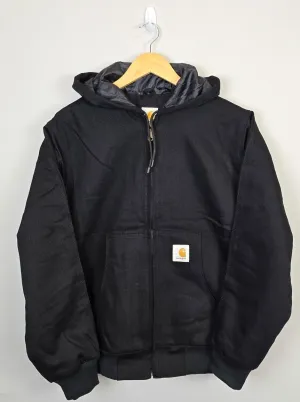 Carhartt Reworked Jacket Men's Black Long Sleeve Hooded Full Zip (Sizes Available)