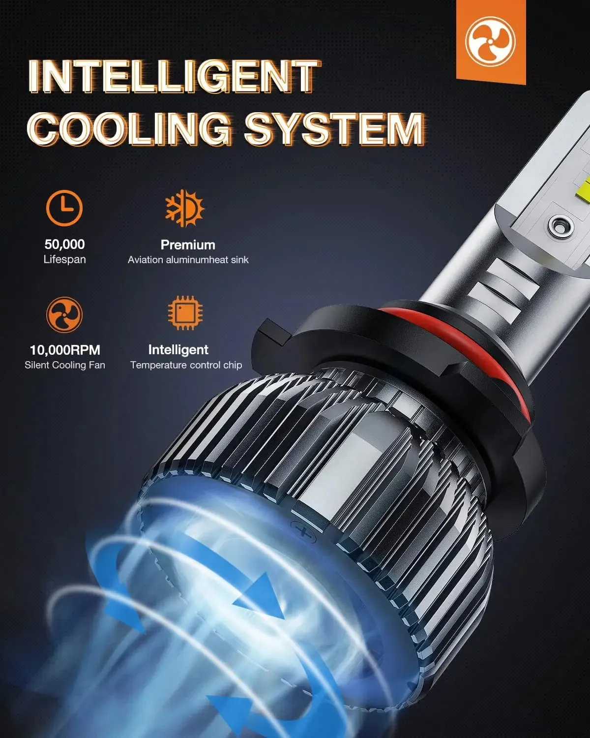 E20 9005/HB3 H11/H9/H8 100W 20000LM 6000K IP67 LED Headlight Bulbs (4 Packs)