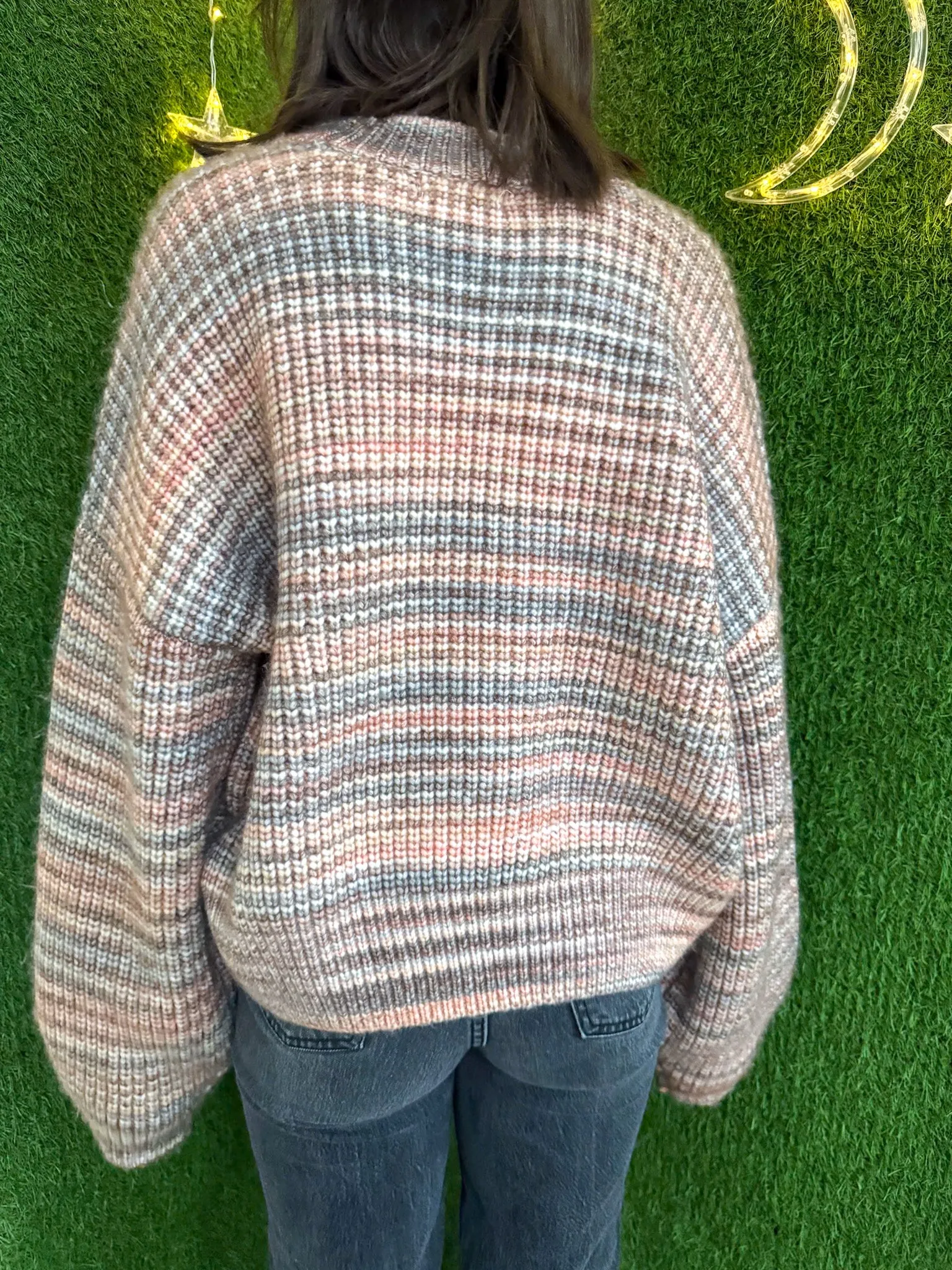 Eat the Rich Pink Striped Sweater XL