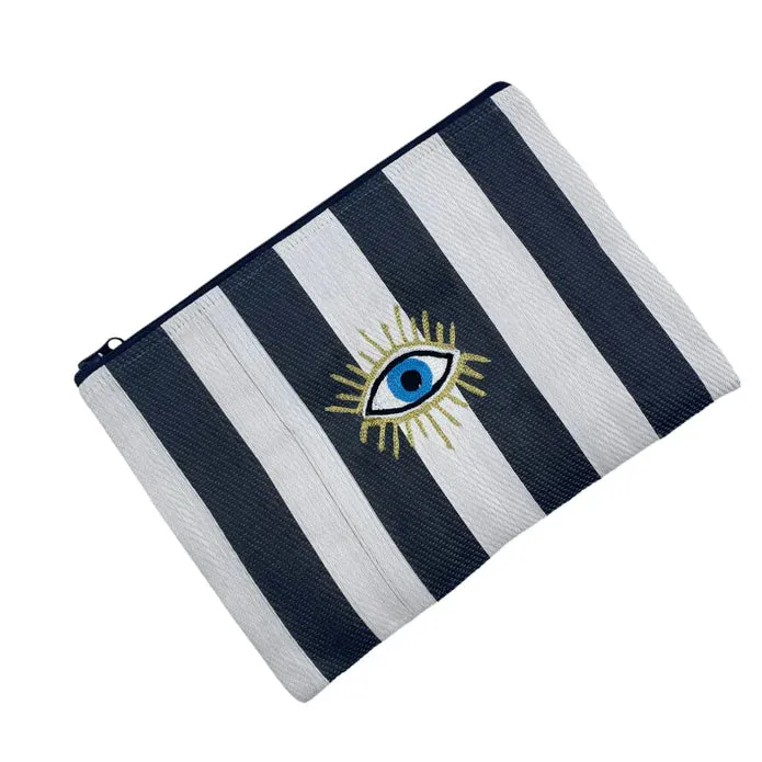 Glimmer Eye Striped Recycled Pouch