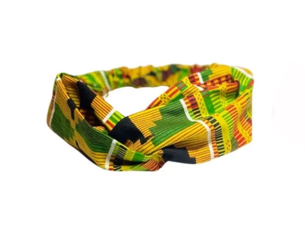 Kente Red Twisted Front Headband