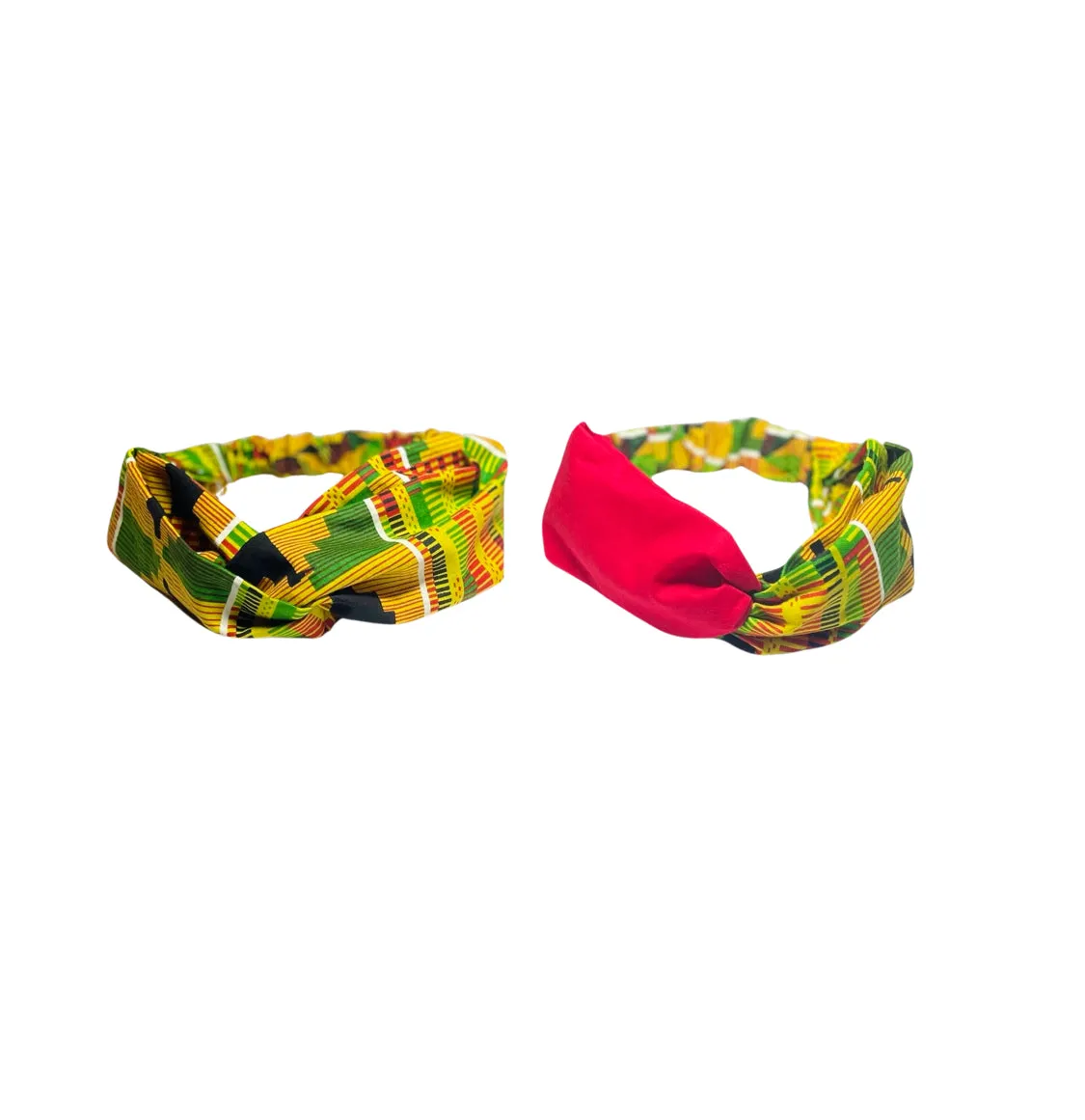 Kente Red Twisted Front Headband