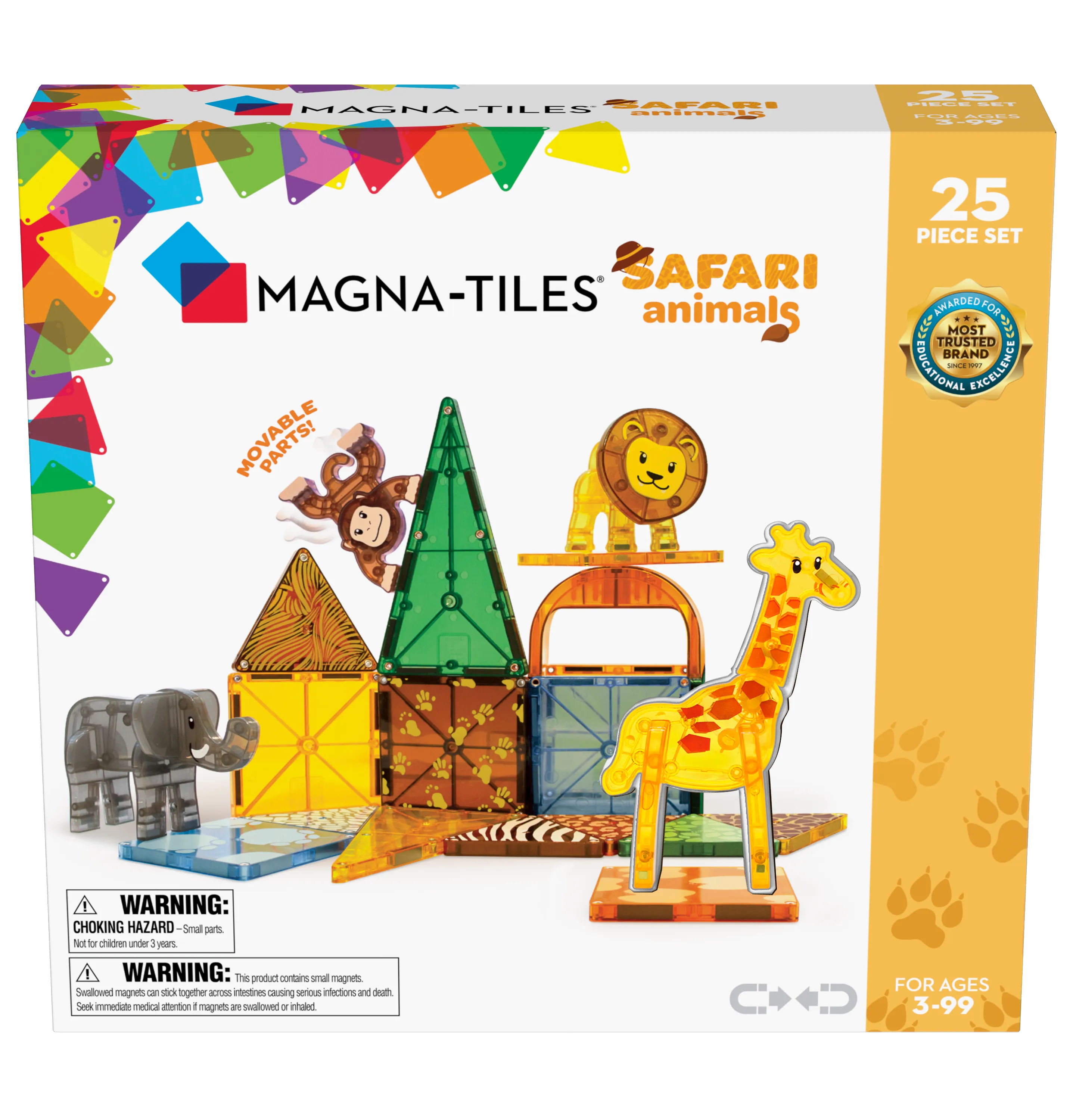 MAGNA-TILES Safari Animals - 25 Pieces