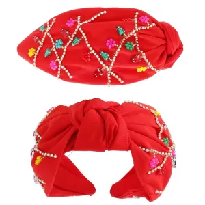 Red Christmas Lights Beaded Headband