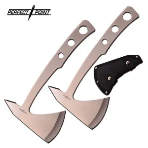 Throwing Axe Set with a Stainless Steel Satin Finish By Perfect Point, 2 PCS Set (M207)